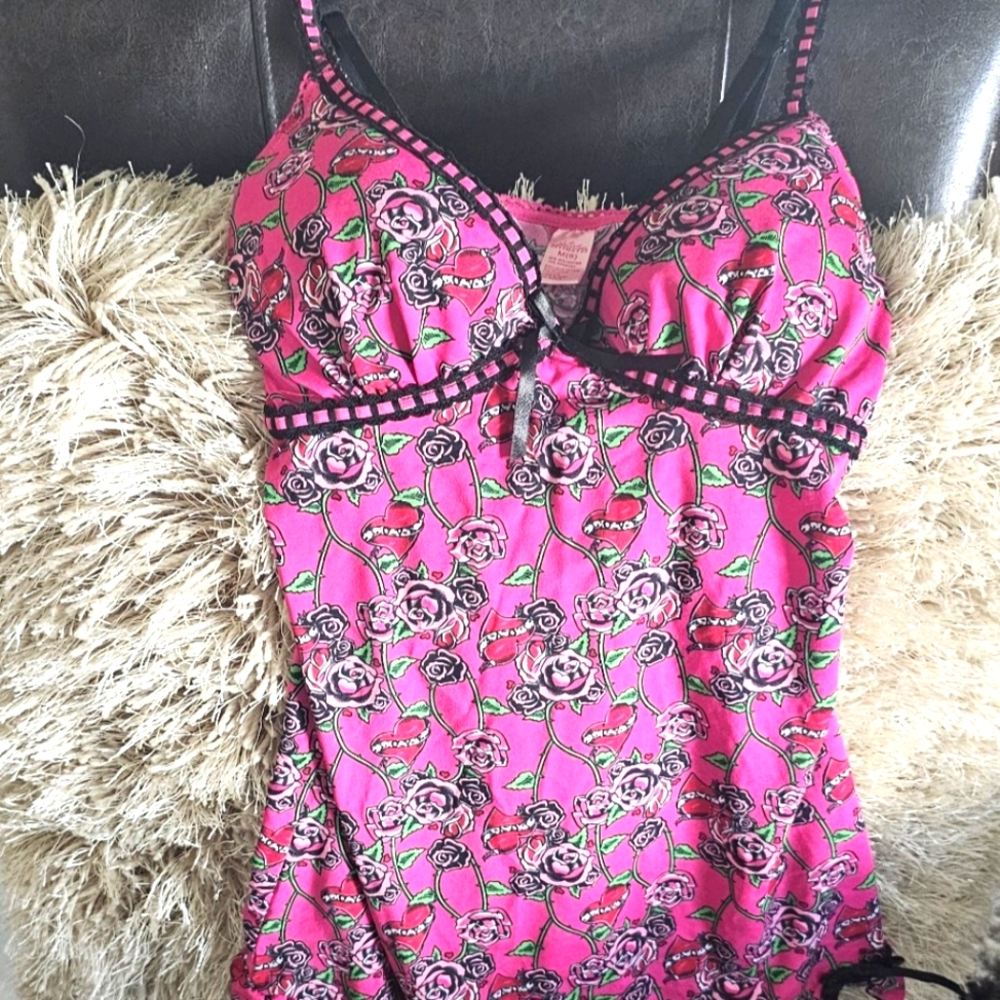 Beautiful pink flower lingerie top
